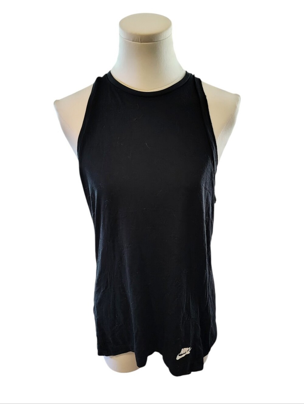 Nike Basic Black Sporty Athletic Long Muscle Tank Top Size Medium Womens